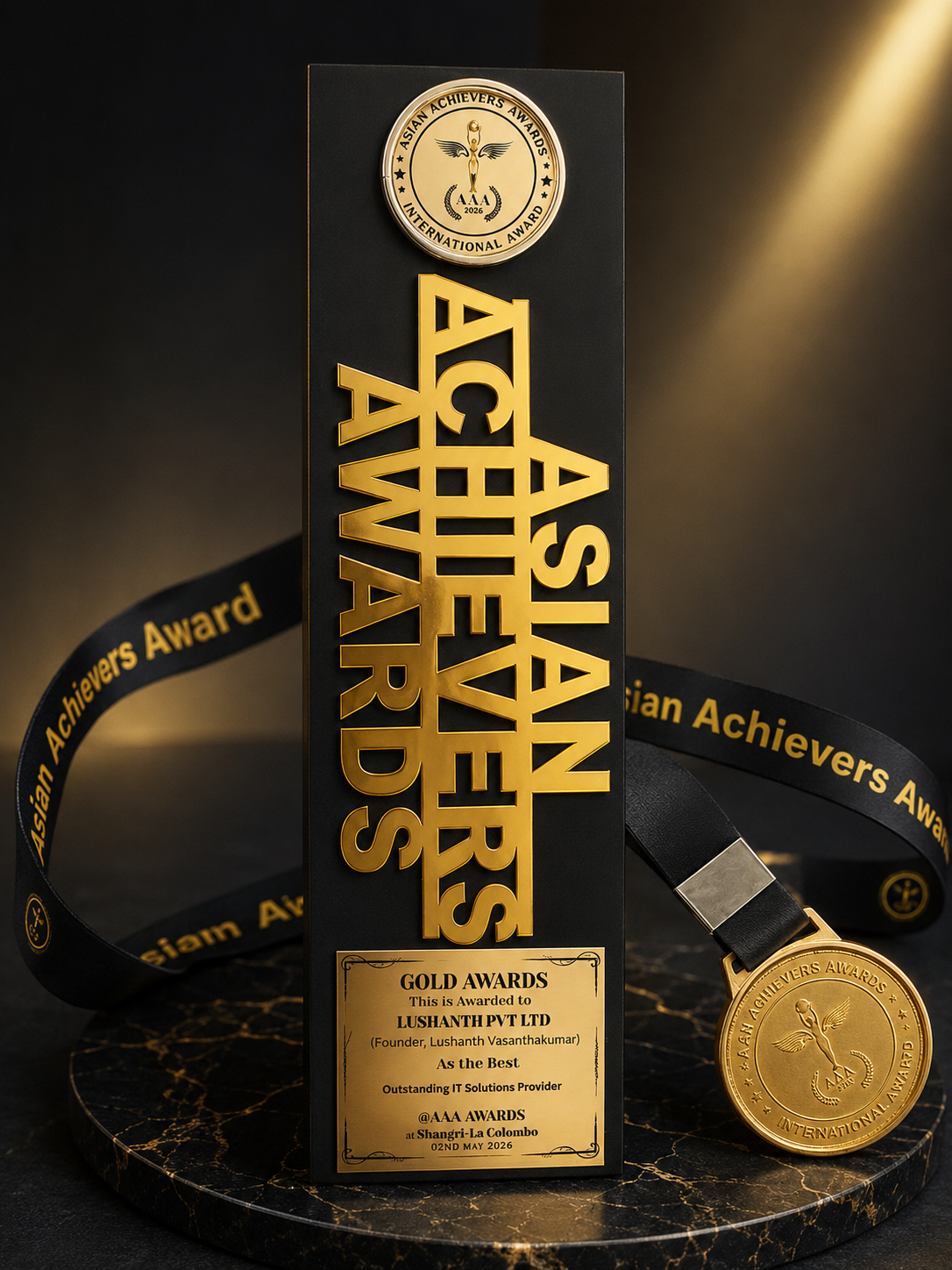 Asian Achievers Awards Gold Trophy
