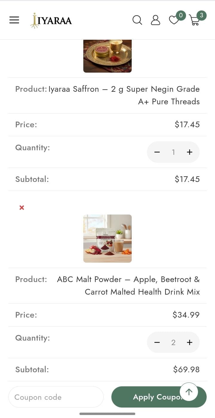 Iyaraa E-Commerce Website Design by Lushanth