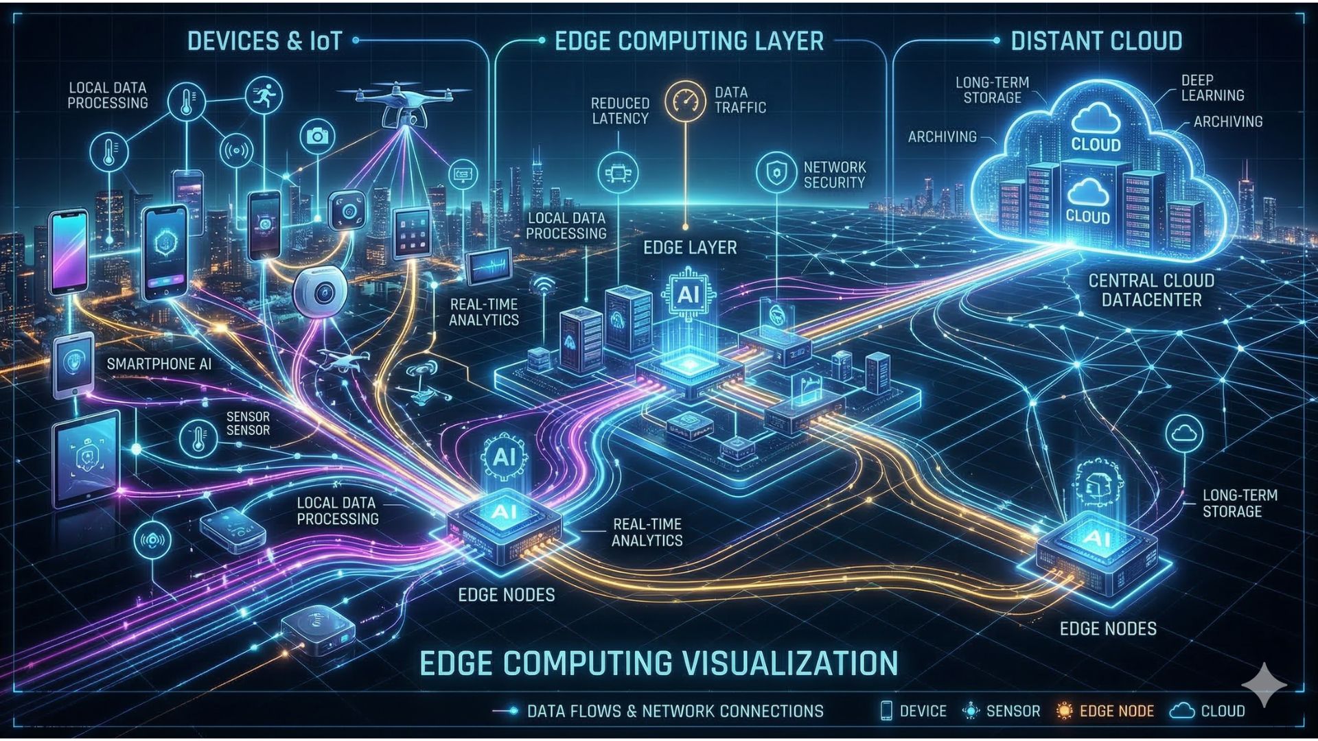 edge computing technology with connected devices and local data processing